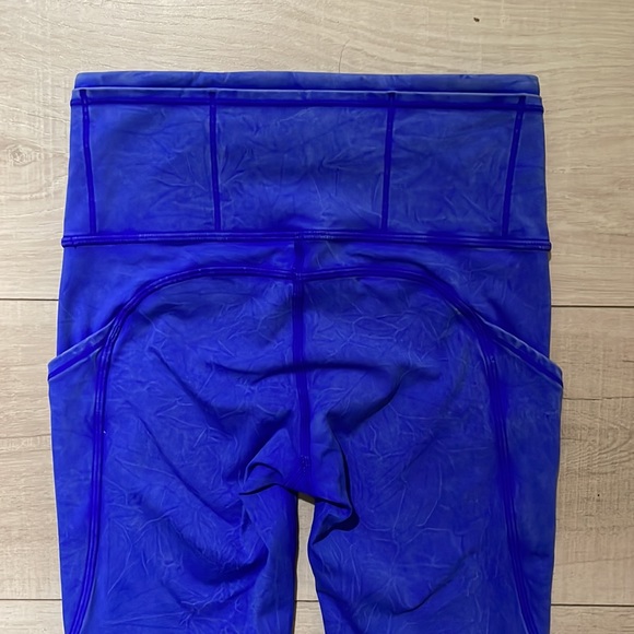 Lululemon Fast and Free High Rise Tight 25"  Ice Wash Cerulean Blue size 2 - Picture 4 of 7